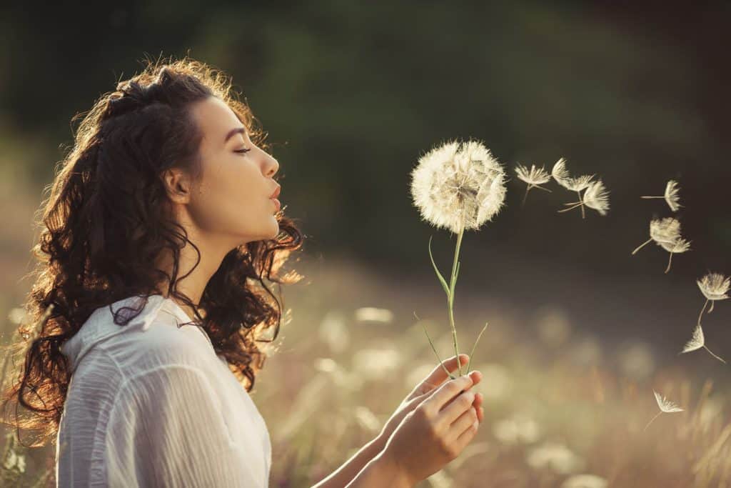 woman with a flower